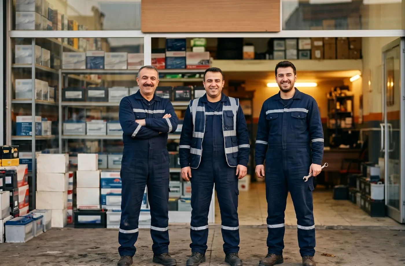 Bahçelievler Oto Akü ekibi ve servis aracı